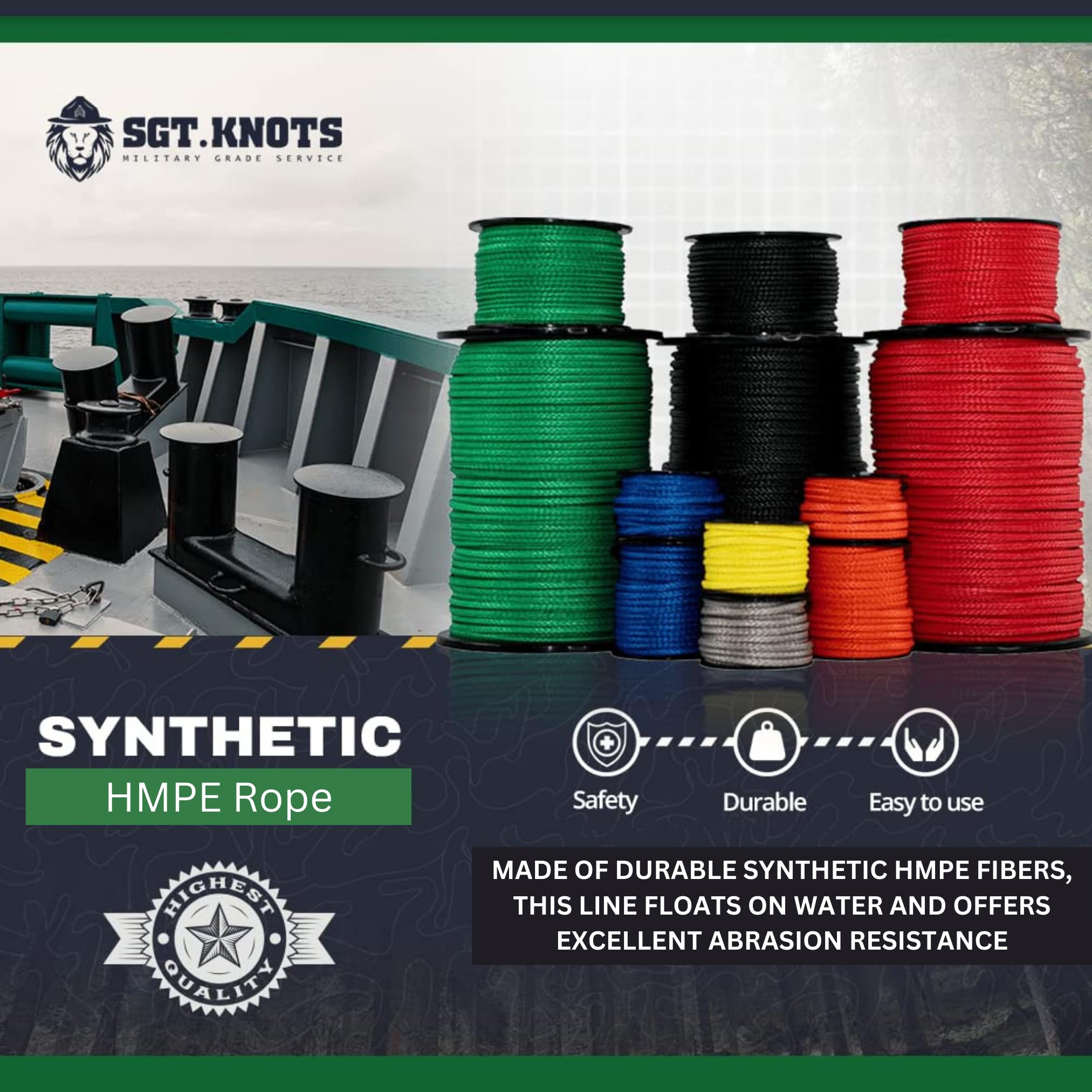 Snapklik.com : SGT KNOTS Hollow Braid HMPE Rope For Arborists, Boating ...