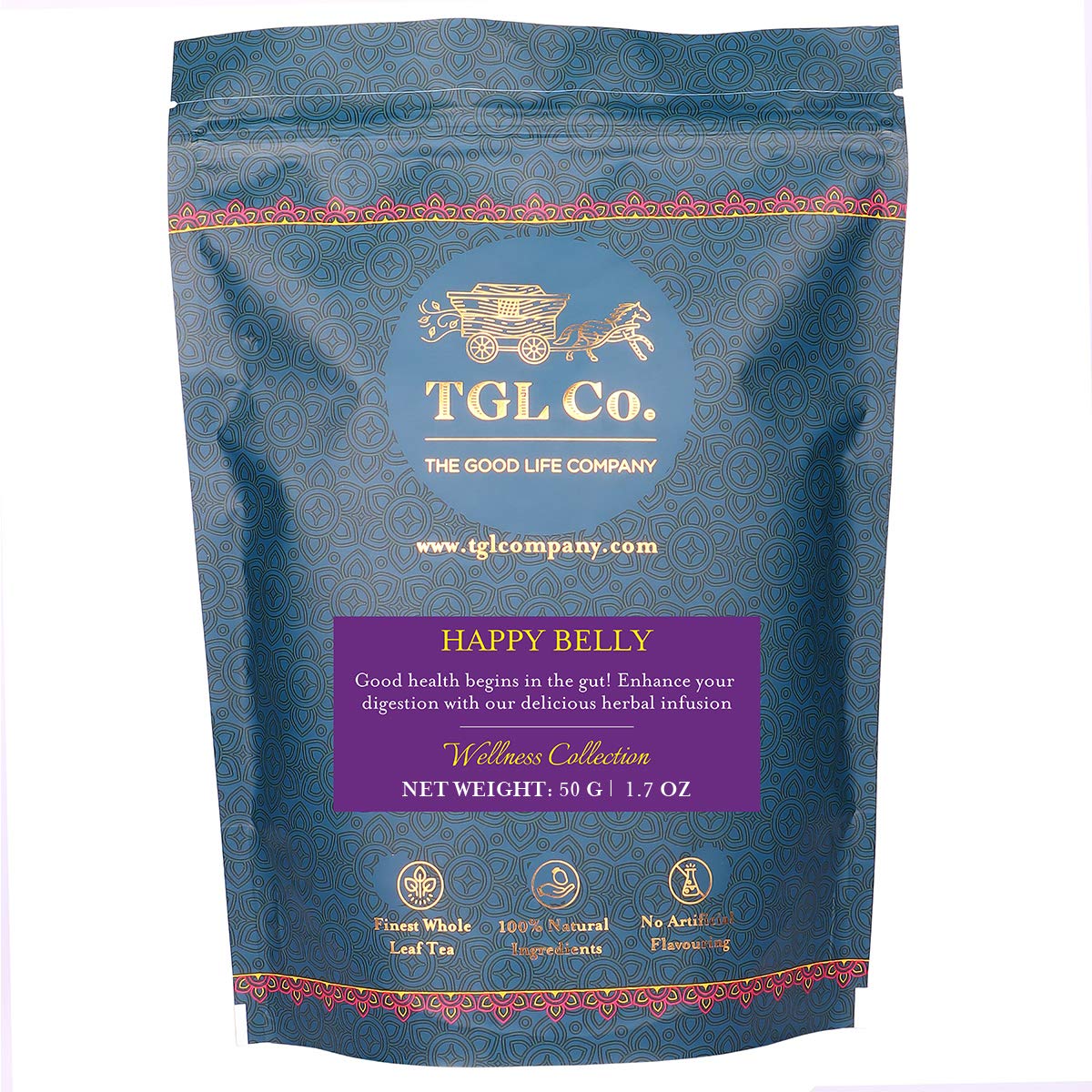 TGL Co. Happy Belly Loose Leaf Tea 50 Gm | Help Digestion | Control Bloating | Rich in anti - Oxidants