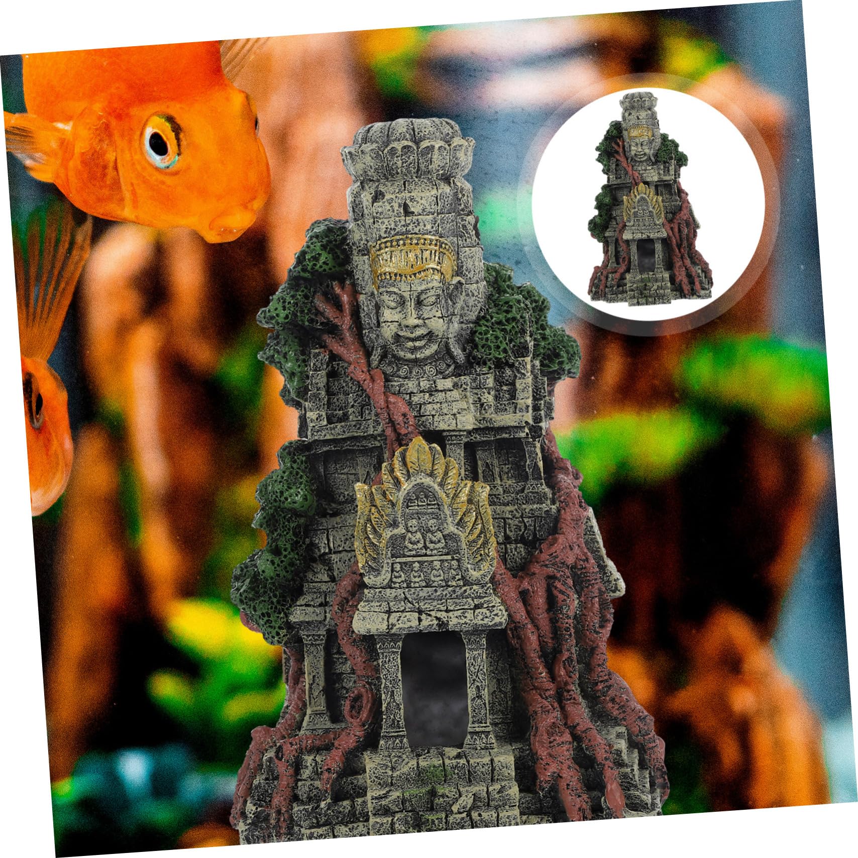 POPETPOP Decoración De Templo De Resina para Acuario Templo Antiguo para Peceras Escondite para Peces Adorno Paisajístico para Peceras Decoración