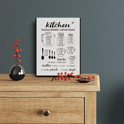 Miniatura 2 de Divertida decoración de pared de cocina, carteles de conversiones de medición, pintura en lienzo, inauguración de la casa, regalos para mujeres y