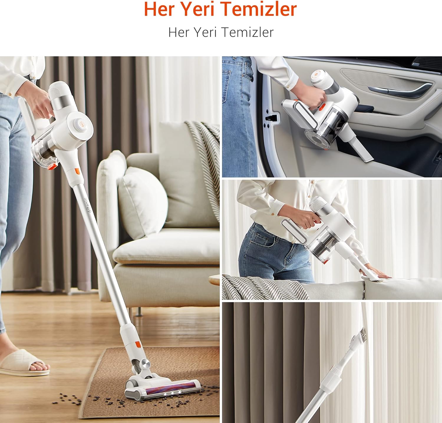 Ultenic U10 Pro Kablosuz Dikey Süpürge, 30000Pa, Beyaz