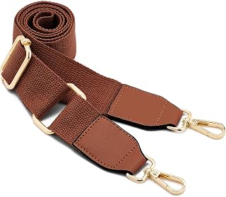 DEVPSISR Wide Adjustable Canvas Shoulder Strap for Purses, Totes, Crossbody Bags & Luggage - Comfortable Replacement with Gold Hooks