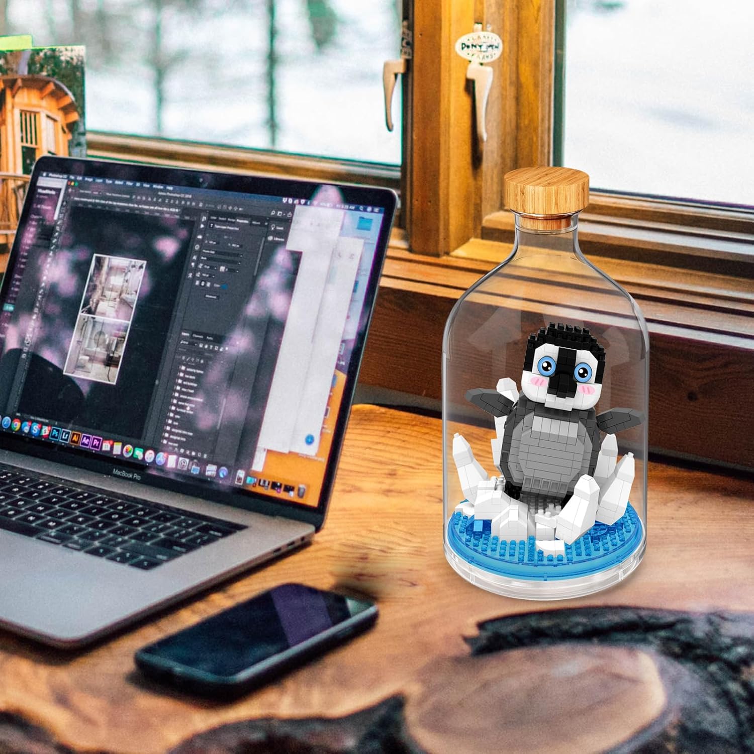 Creative Penguin Toy Building Set,Adult Mini Animal Friend Set,Party Favors Gift for Friends,Marine Animals Lover Office Home Decor Building Block,New Year Easter Birthday Gift for Family
