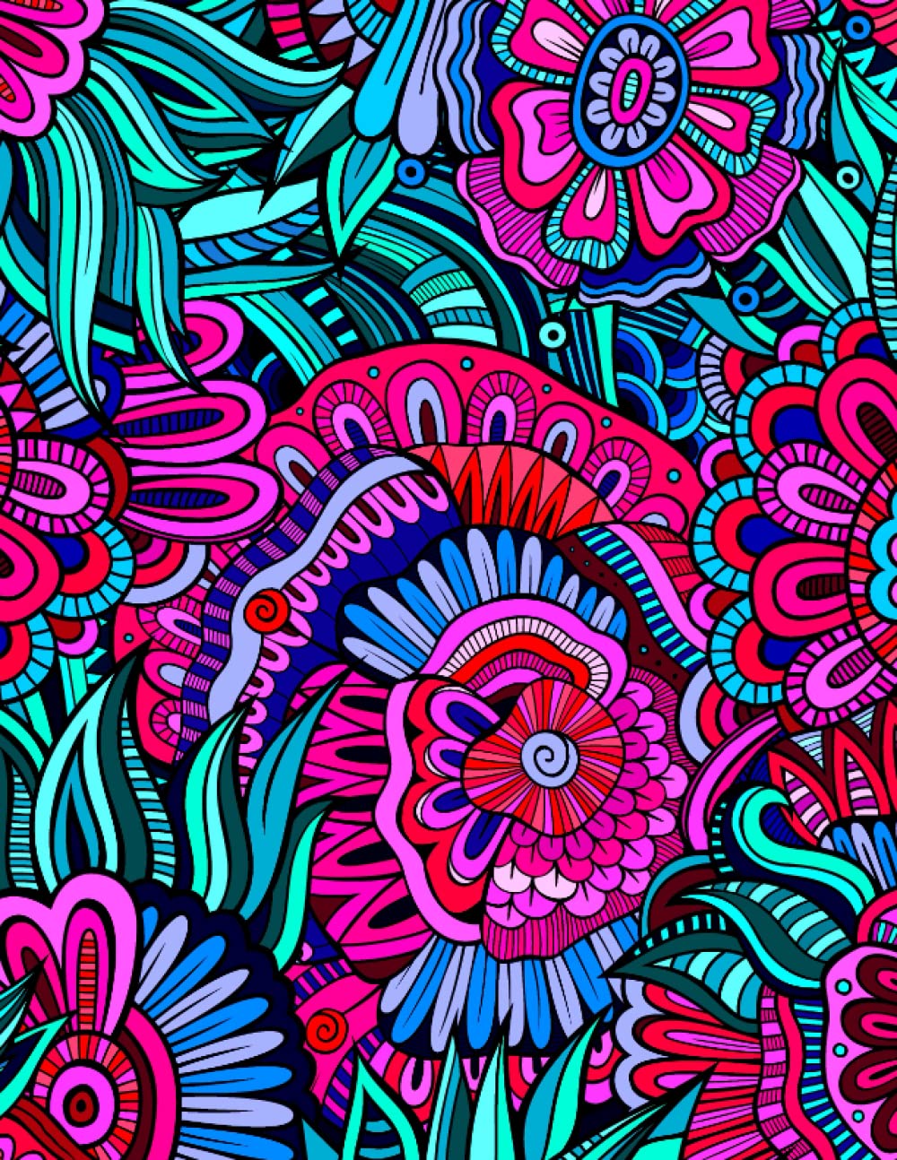 Floral Journal Notebook: Floral design with gorgeous flowers Lined Notebook-Journaling-Travel-Work-To-Do-Workbook for Students, Kids & Teens - for School & College Writing.