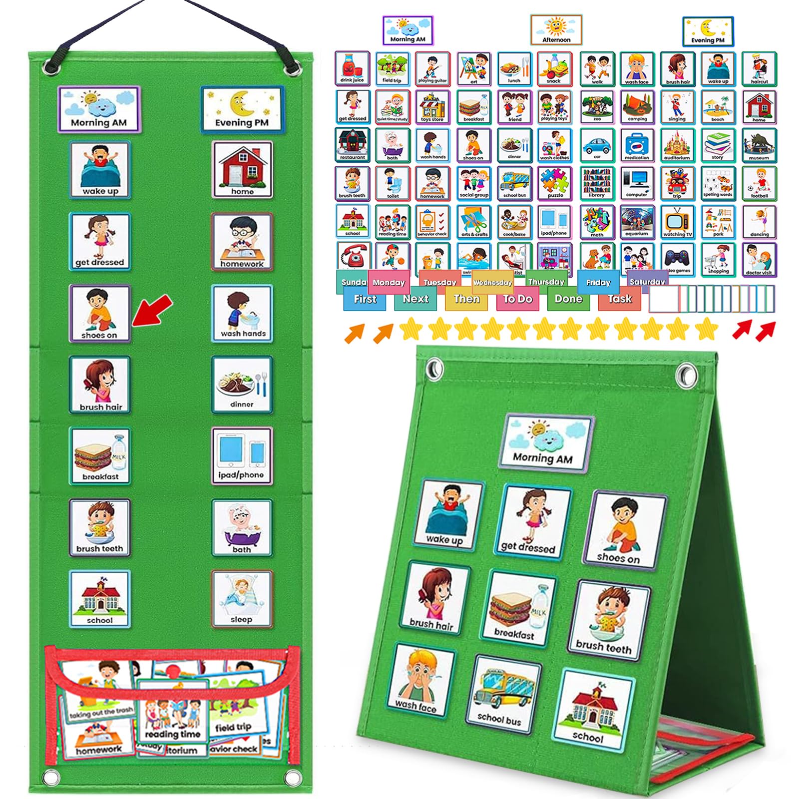 Odavom Calendario Visual Infantil Con 70 Tarjetas – Tabla De Tareas Y Rutinas Para Niños, Ideal Para Casa Y Colegio