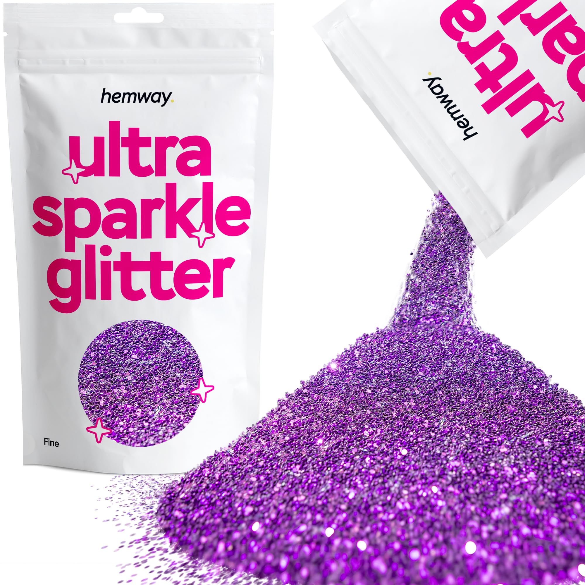 Hemway Ultra Sparkle Glitter Baby Pink Iridescent 100g Fine | Glitter for Arts & Craft, Makeup, Nail Art, Crafting, Card Making, Sparkle Decoration — view 108