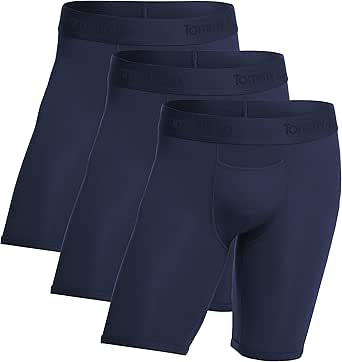 Tommy John Mens Underwear - Second Skin Boxer Brief with Contour Pouch and Longer 8" Inseam  Silky Soft, Stretch Fabric