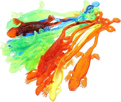 20 juguetes elásticos de lagartos pegajosos, divertidos y elásticos de goma, juguetes adhesivos elásticos para niños, regalos de fiesta, bolsas de