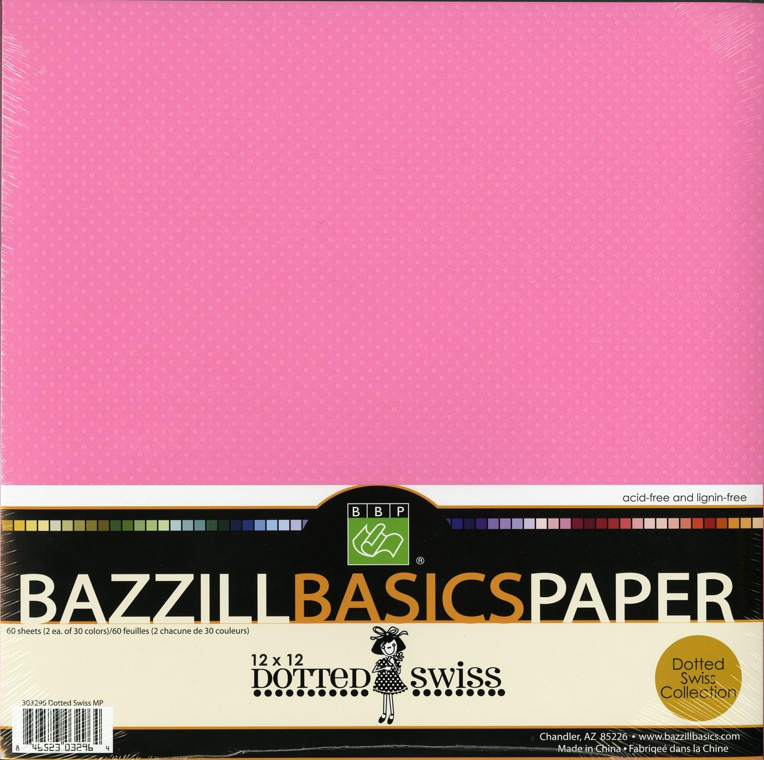 Bazzill Basics 60Piece Dotted Swiss 12Inchby12Inch Paper Pack Office Products