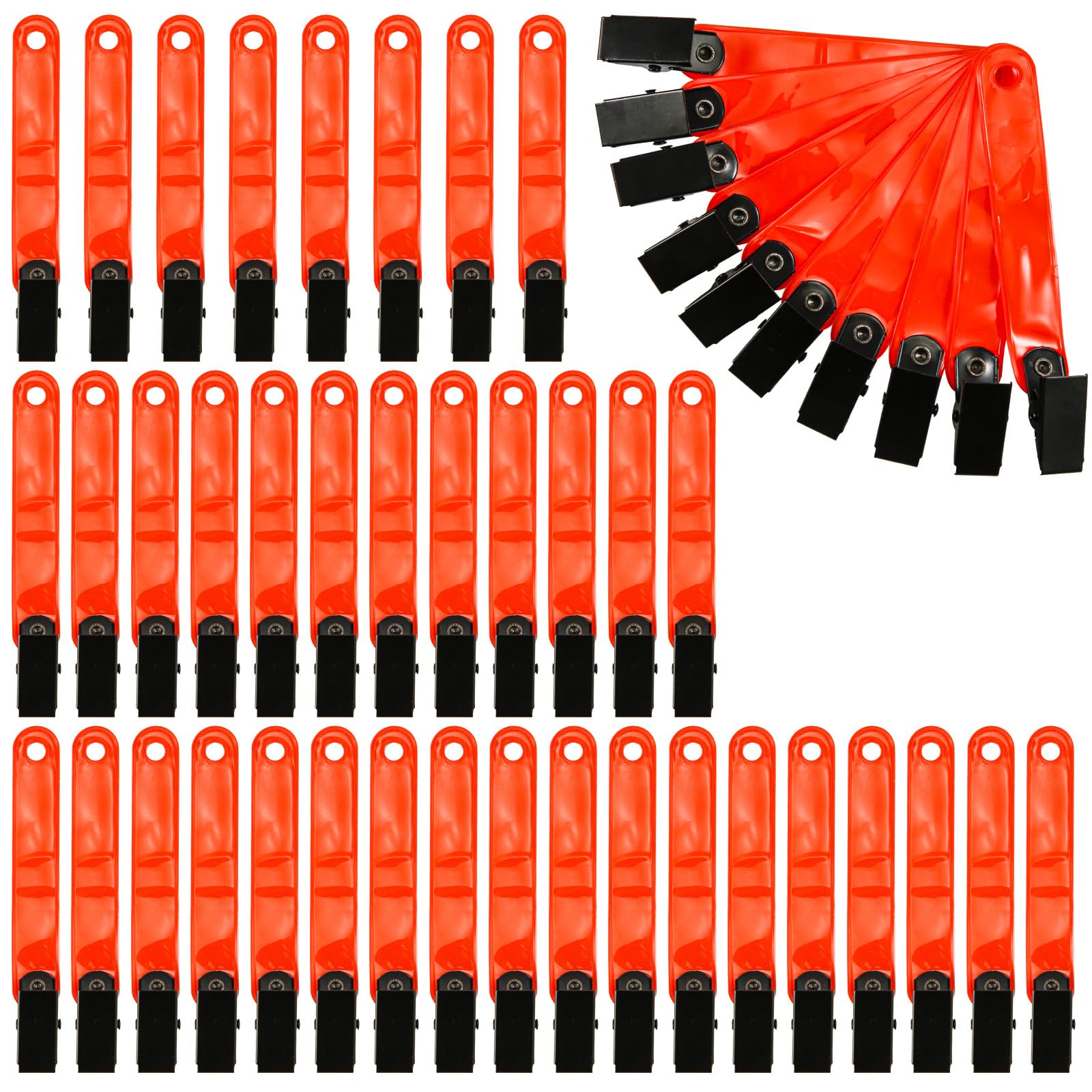 Marqueurs De Sentier Réfléchissants – 48 Pièces, Orange Fluorescent, Clips Pour Arbre
