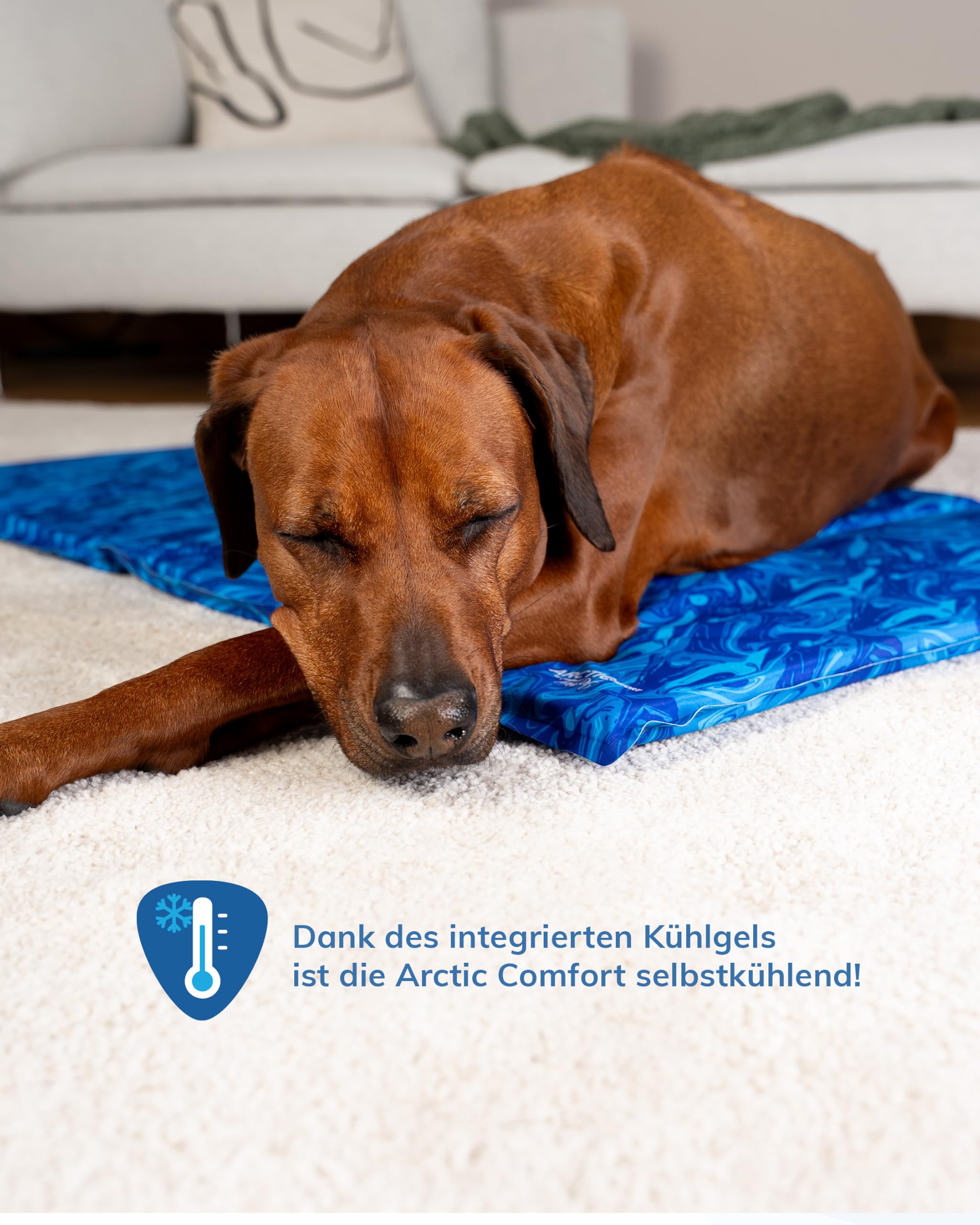 TrendPet Arctic Comfort - 20mm Premium Kühlmatte für Hunde, Hundekühlmatte, selbstkühlende Matte für Haustiere, 5 Größen, Extra dick (90x65cm)