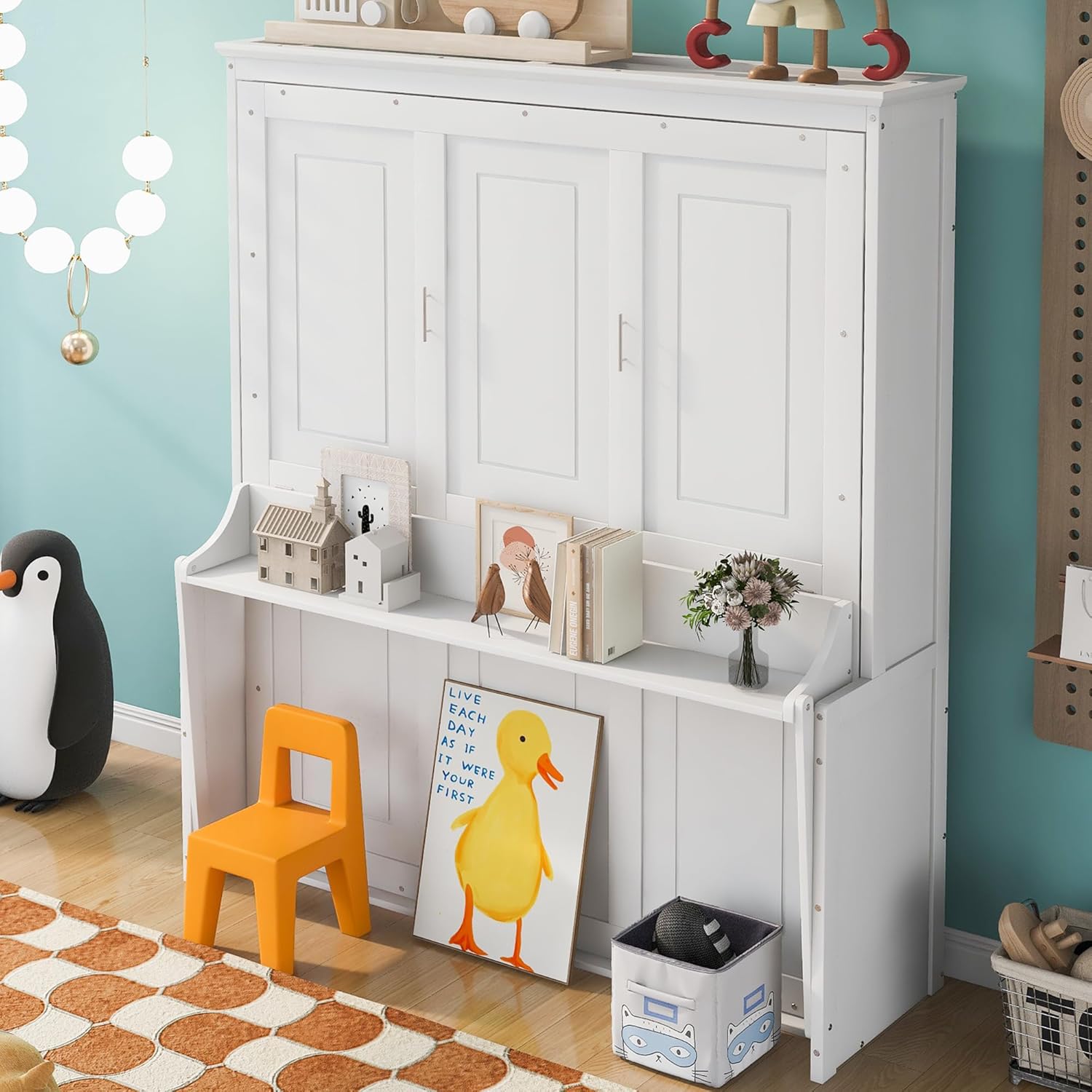 Amazon.com: Murphy Bed Queen with Desk Queen Size Murphy Bed Cabinet