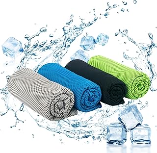 4 Pack Cooling Towels (40"x12"): Breathable Cooling Towel for Neck and Face - Microfiber Soft Chilly Towel for Yoga Gym Sp...