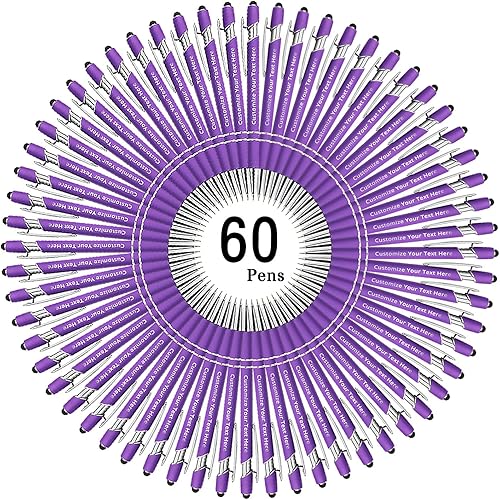 Vista 110 de Aolun Bolígrafo personalizado, bolígrafo grabado personalizado con lápiz capacitivo, metal suave al tacto, introduce el nombre, logotipo o mensaje