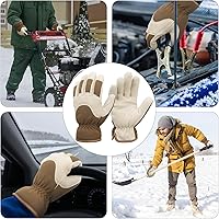 Vista 20 de HANDLANDY Guantes de trabajo aislados, guantes térmicos de invierno impermeables para hombres y mujeres Negro-Amarillo