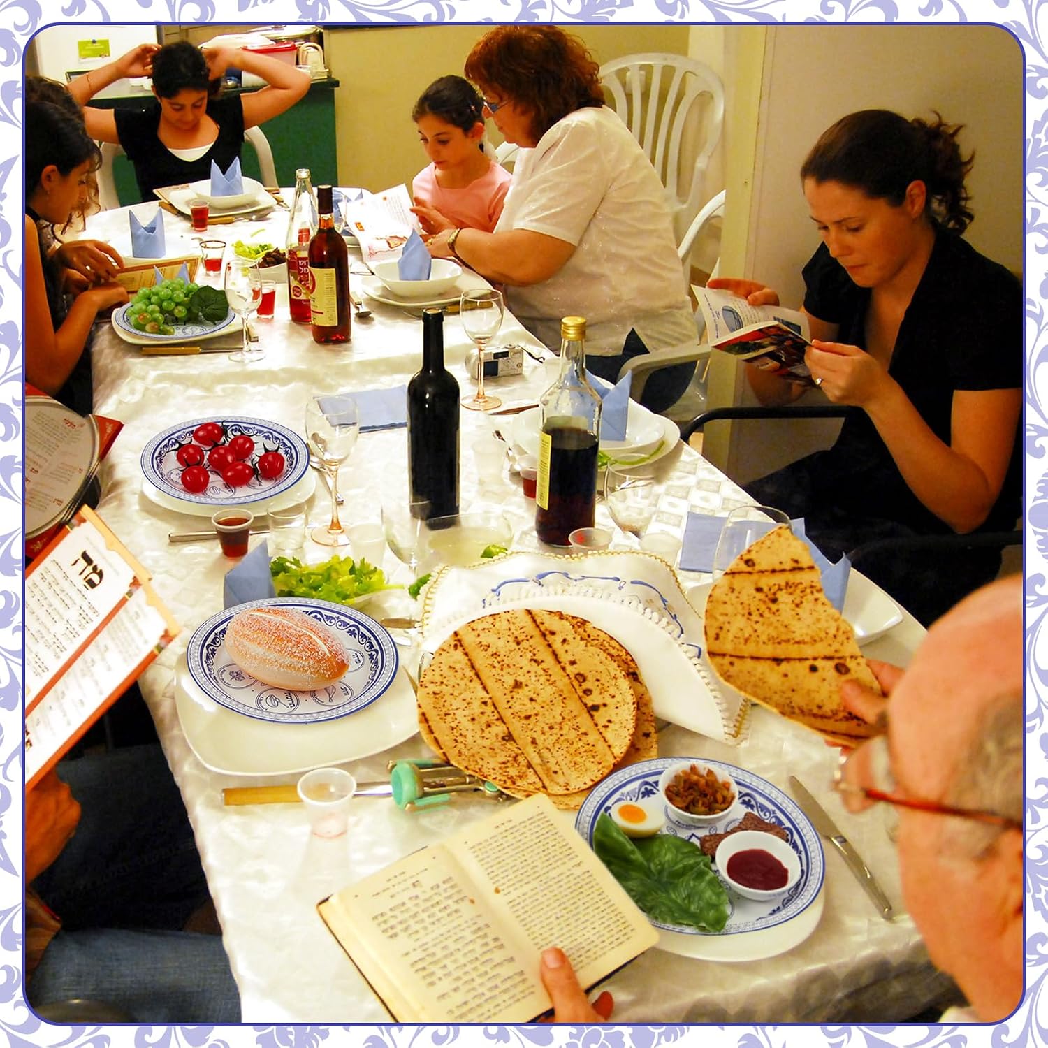 FillTouch 30 Pcs Passover Seder Plates 9" Paper Seder Plates for Dinner Pesach Tableware Party Supplies Passover Decorations (Renaissance Style)