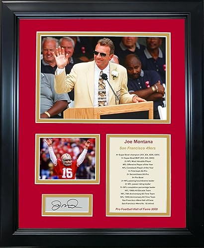 Miniatura 1 de Framed Joe Montana Hall of Fame Facsimile Laser Engraved Signature Auto San Francisco 49ers 12"x15" Photo Collage