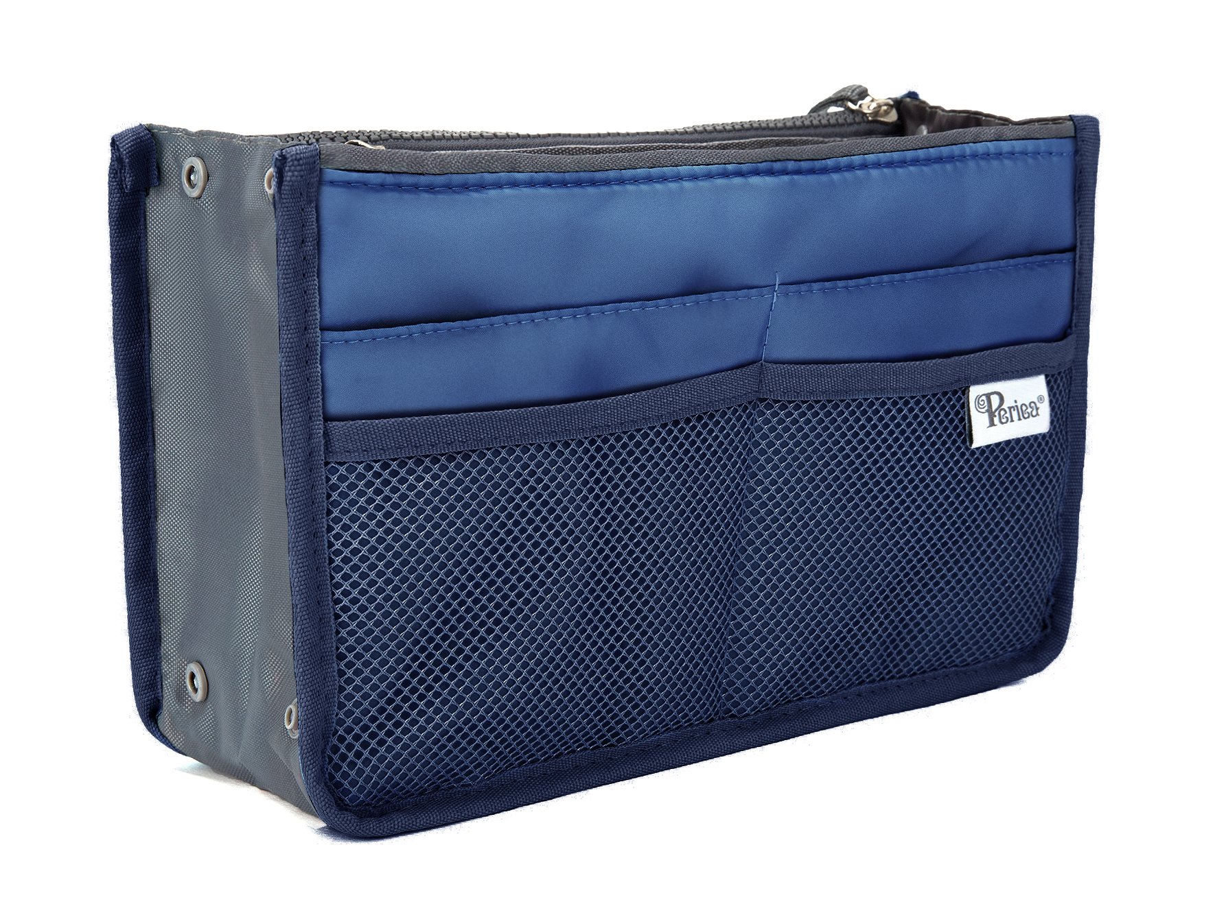 Periea Chelsy Purse Organizer Insert with Handles & 13 Pockets - 3 Sizes (Royal Blue, Small)