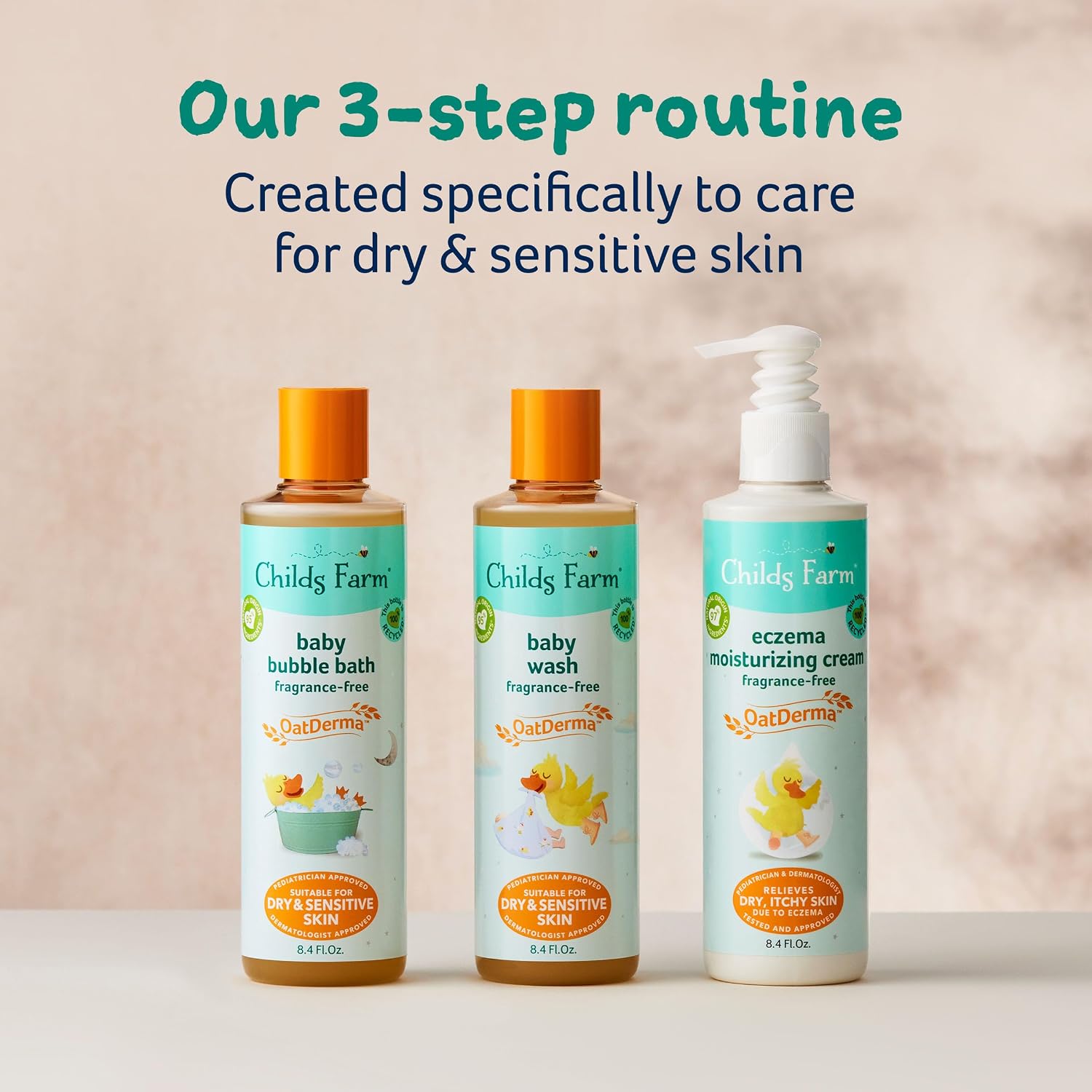 Childs Farm, OatDerma Baby Wash, Fragrance-Free, Gently Cleanses and Soothes, Suitable for Newborns with Dry, Eczema-prone, Sensitive Skin, 8.4 Fl Oz