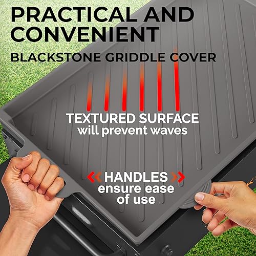 Miniatura 2 de Funda de silicona mejorada para parrilla Blackstone, cubierta protectora de borde completo de 28 pulgadas, alfombrilla resistente de grado