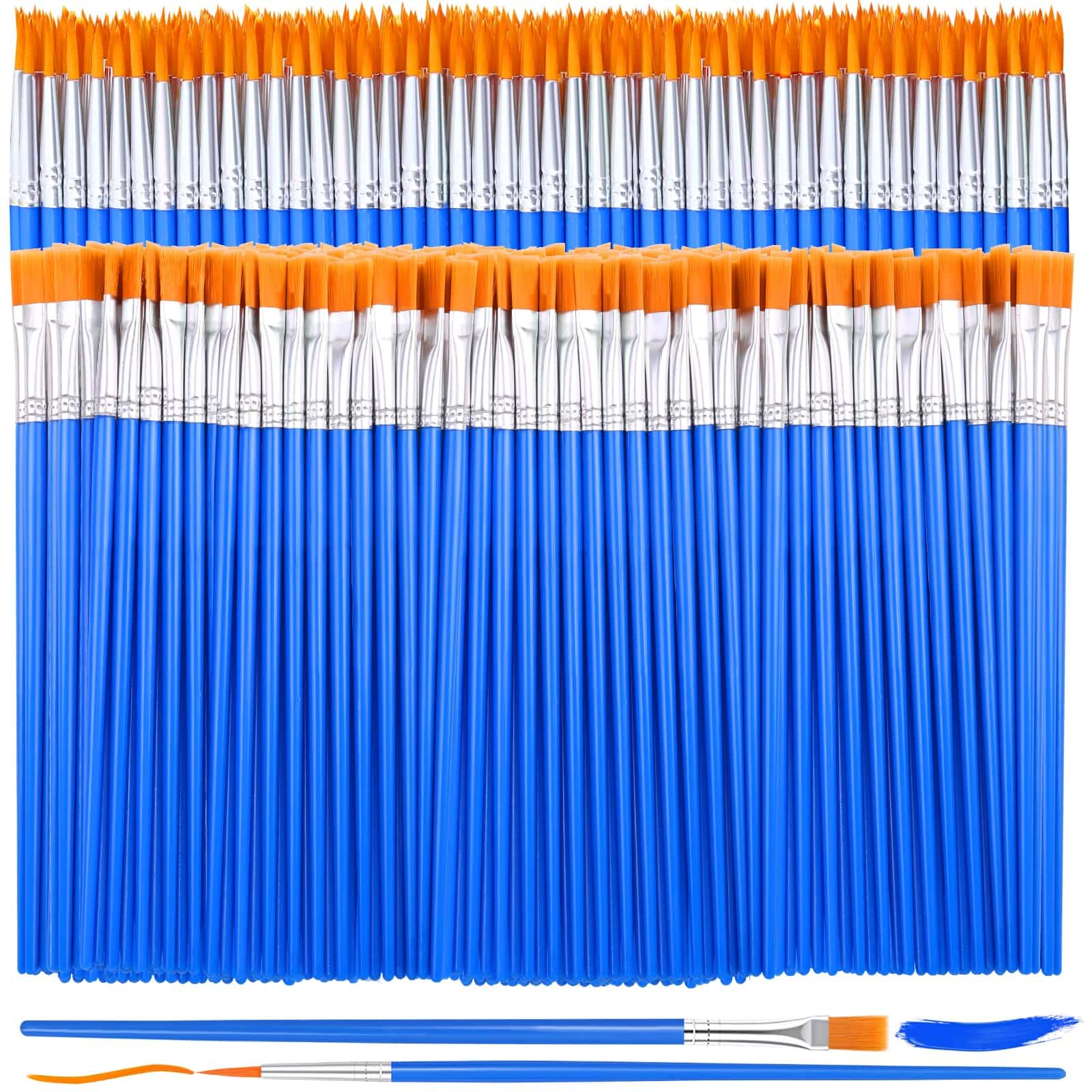 240 Pcs Small Paint Brush Bulk, Flat Fine Tip Artist Paint Brushes Set, Kids Classroom Acrylic Oil Watercolor Canvas Painting Crafts Paint Brushes for