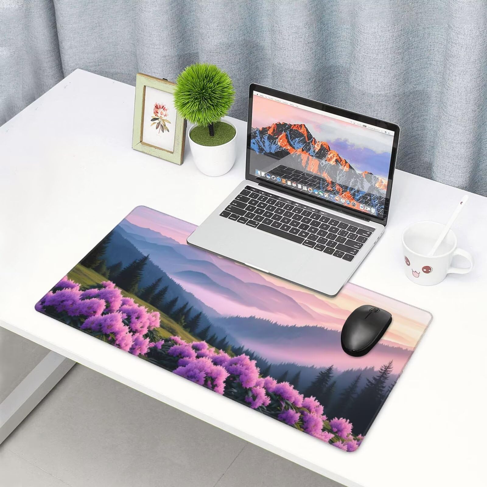 Fioletowa podkładka pod mysz, duża podkładka pod mysz 1600 x 800 mm, podkładka pod mysz do gier, podkładka na biurko ze zszytymi krawędziami, podkładka pod mysz z klawiaturą, do pracy, gier, biura,