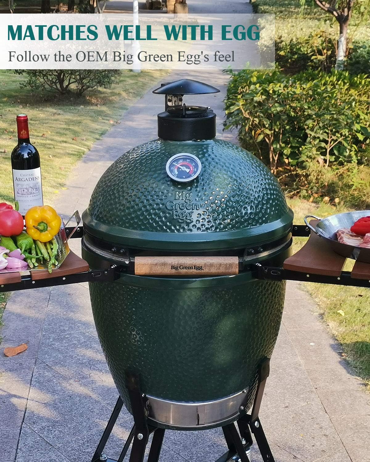 Bеѕt Dеаl 3 in 1 Cast Iron Cap for Medium Large XLarge Big Green Egg Top Must-Have Big Green Egg Accessories Replacement with Daisy Wheel and Rain Cap