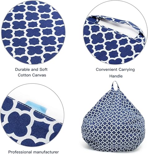 Miniatura 37 de YuppieLife Puf de almacenamiento de animales de peluche, funda de lona para niños (sin relleno)/lavable a máquina y duradera, para decoración de