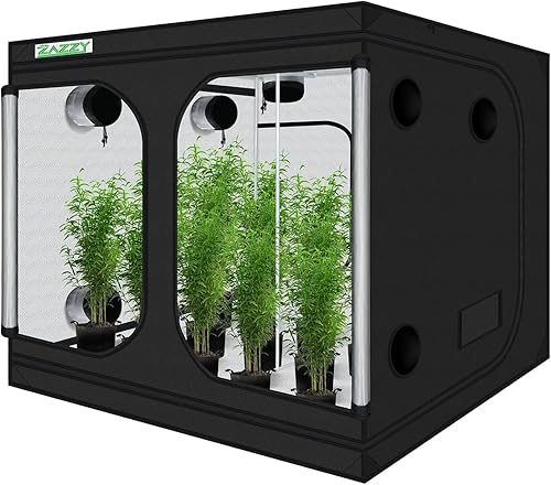 Miniatura 10 de Zazzy Tienda de cultivo de interior 78 x 78 x 78 pulgadas, 600D Mylar hidropónico para plantas de interior con ventana de observación, bolsa de