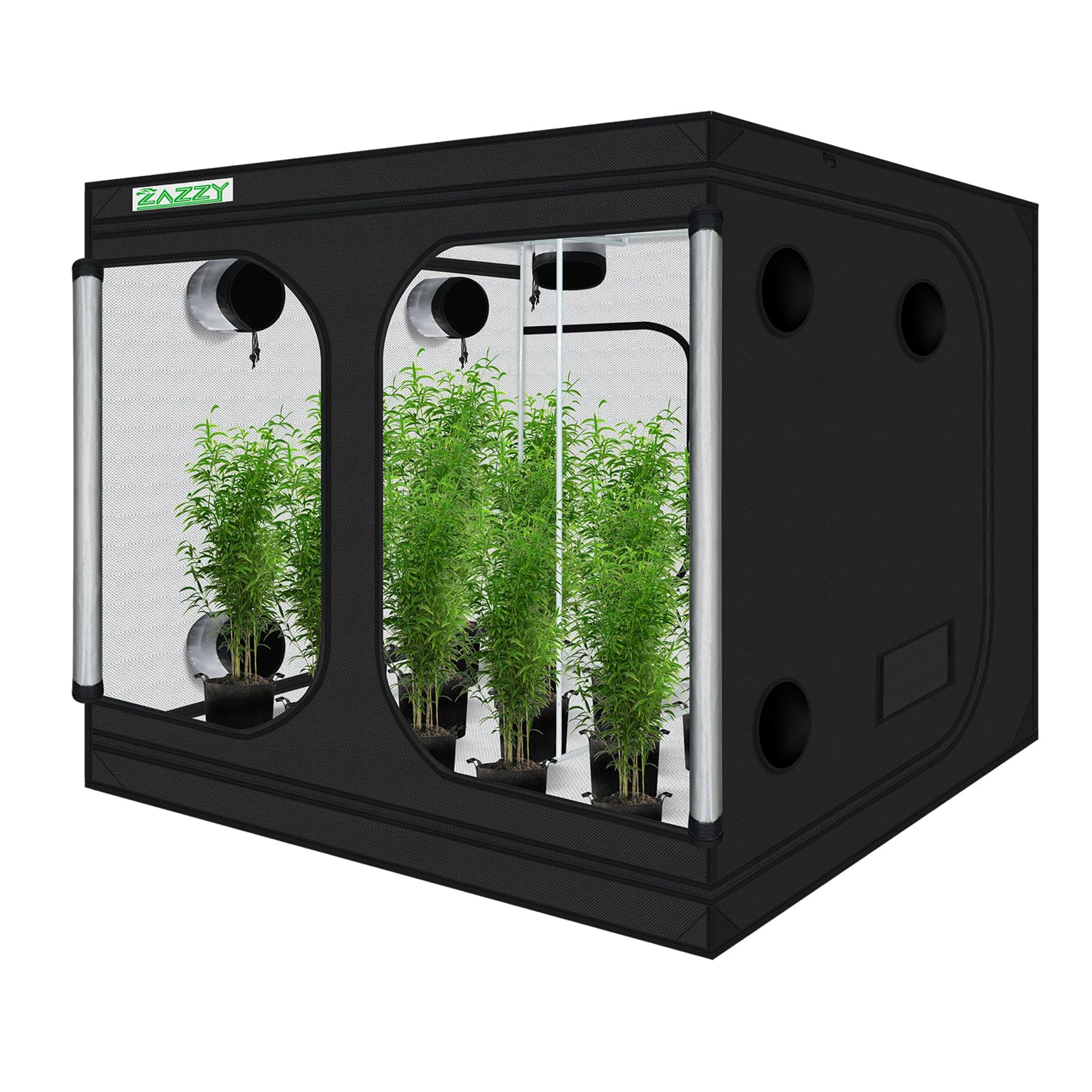 zazzy 8x8 Large Grow Tent 96"x96"x78" High Reflective Mylar Growing Tent