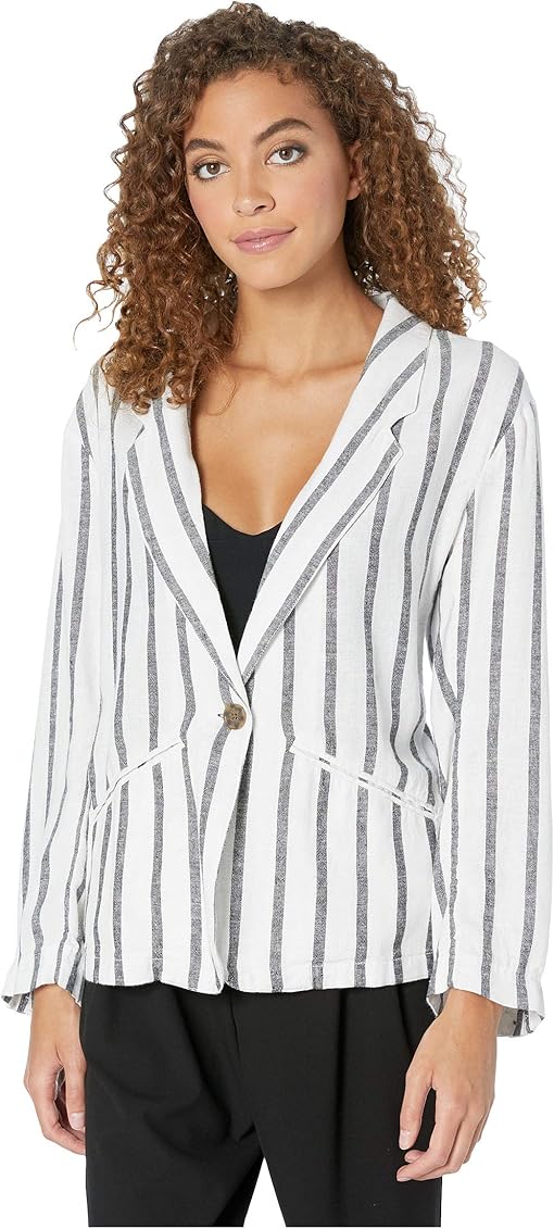 calvin klein satin stripe roll cuff long open front jacket