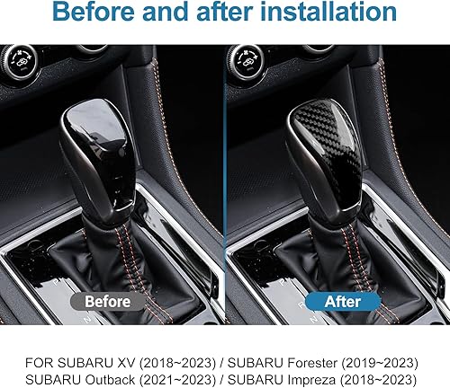 Miniatura 3 de AIRSPEED Cubierta de la perilla de la palanca de cambios de Subaru, kit interior de fibra de carbono, accesorios adhesivos para Subaru Impreza