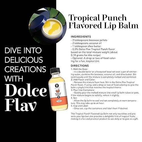 Miniatura 4 de Dolce Flav Extracto de Ponche Tropical  1 Galón Soluble en Aceite Kosher, Sin Azúcar, Saborizante Concentrado de Ponche Tropical Afrutado para