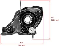 Vista 2 de Caltric Conjunto de faro delantero derecho compatible con Yamaha Raptor 350 YFM350 2004 2005 2006 2007 2008 2009 2010-2013