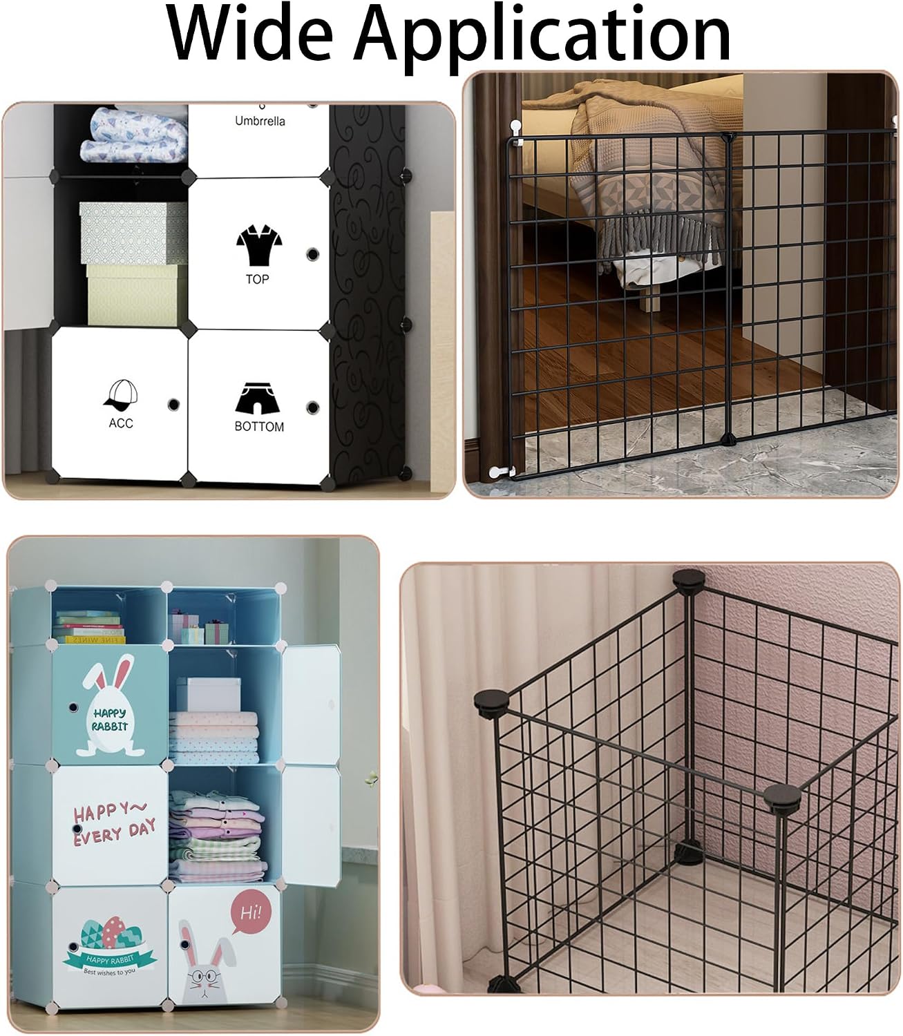 40PCS Cube Connectors Plastic Storage Wire Cube Connectors ABS Connectors Organizer for Modular Closet Storage Organizer, Wire Shelving, Wardrobe, Shoe Rack Clips, Pet Carrier, Black