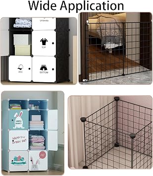 40PCS Cube Connectors Plastic Storage Wire Cube Connectors ABS Connectors Organizer for Modular Closet Storage Organizer, Wire Shelving, Wardrobe, Shoe Rack Clips, Pet Carrier, Black