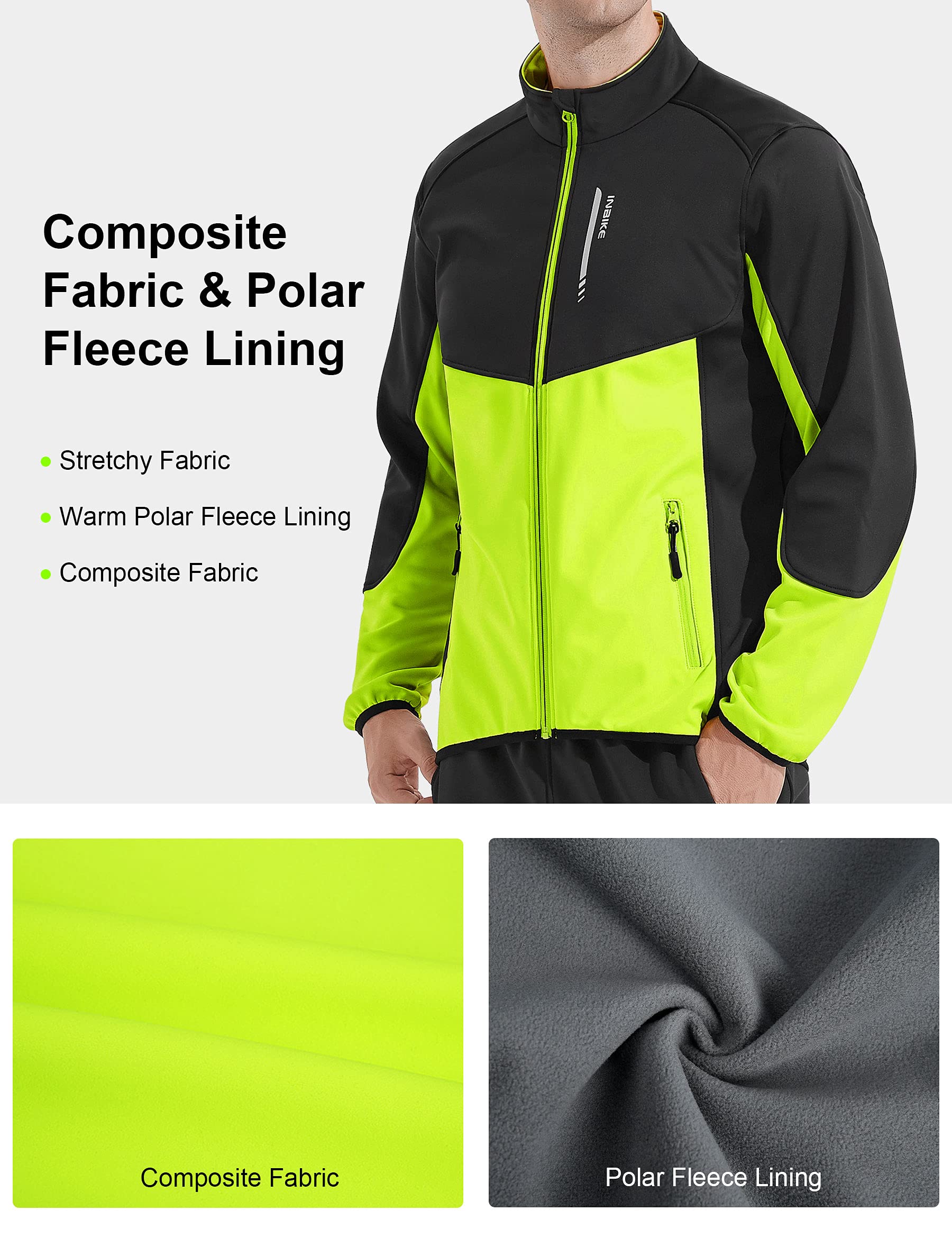 INBIKE Cortavientos Hombre Chaqueta Ciclismo Invierno Impermeable Softshell con Capucha WJ603