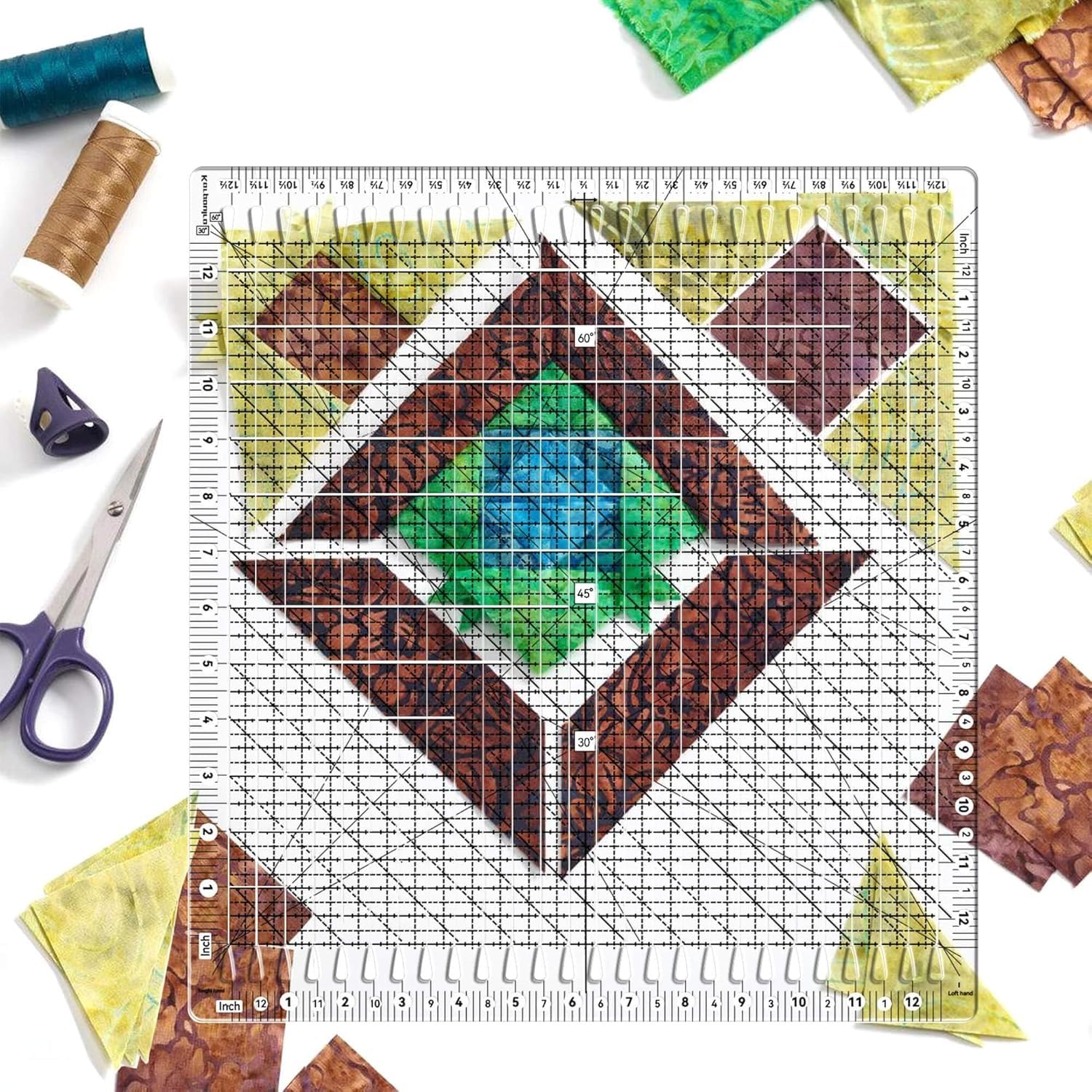 Righello Quilt di grandi dimensioni 30,5 x 30,5 cm Righello a fessura per quilting e cucito Quilt-Strisciole per tessuto quilting e cucito