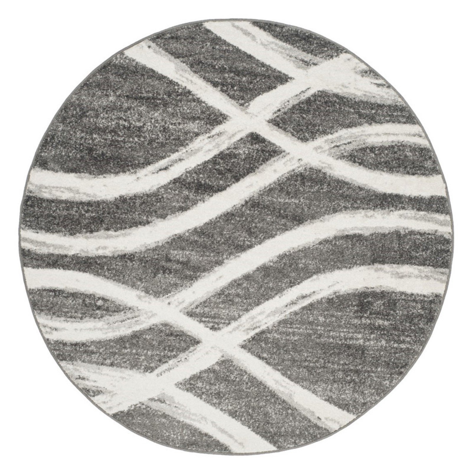 Safavieh Modern Wave Distressed Indoor Woven Rectangle Area Rug, Adirondack Collection, ADR125, in Cream / Slate - Image 4