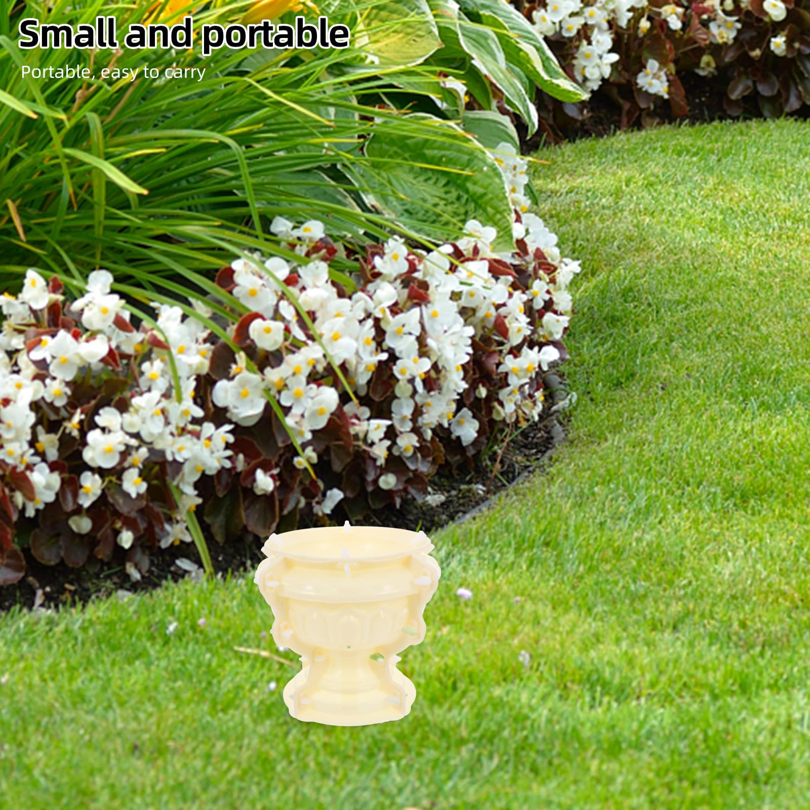 UKCOCO Stampo per Fioriera in Plastica Stile Europeo, Flessibile e Lavabile, per Fai da Te e Artigianato Creativo Vaso Beige Resistente