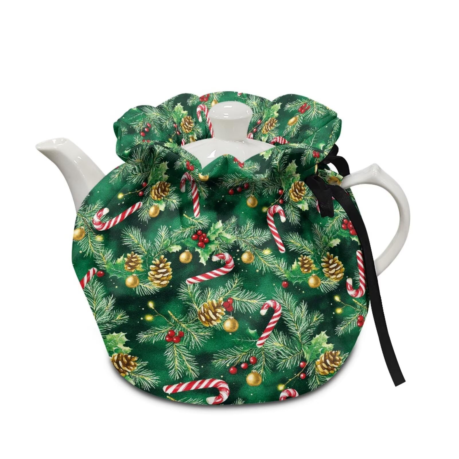 Xmas Tree Tea Cosy for Teapot Insulated Kettle Cover Christmas Breakfast Warmer Kitchen Teapot Dust Cover Washable Tea Cozy Tabletop Decorations for Afternoon Party