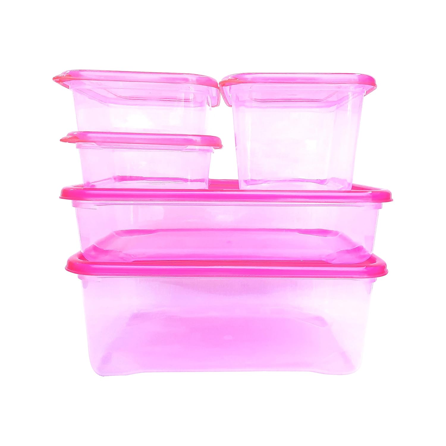Buy Lunch Container Combo Set of 5 Microwave Safe (Pink) Online at Low