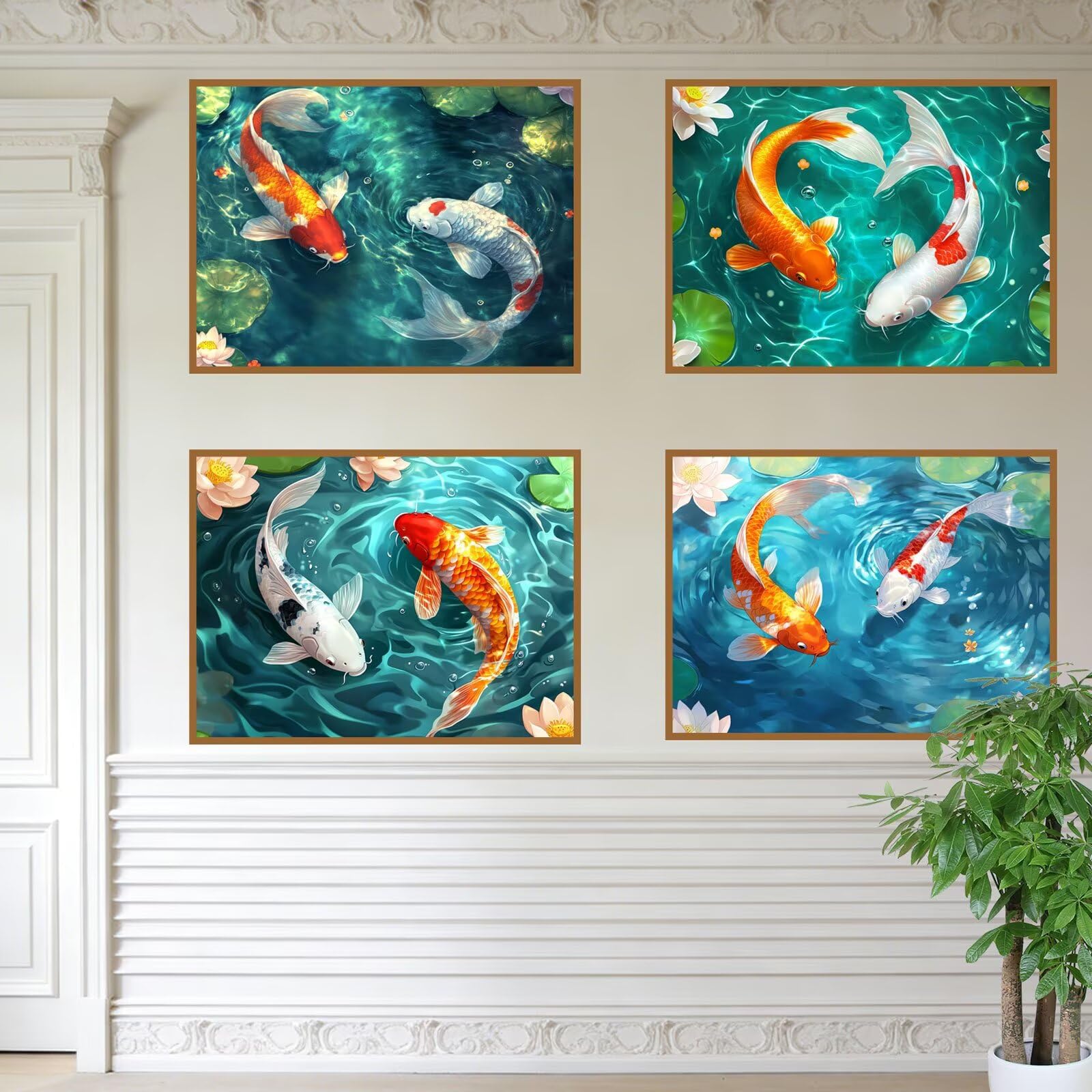 Malarstwo diamentowe krajobraz 120 x 100 cm kwadratowy obraz diamentowy 4 sztuki 2026 nowy zestaw do malowania diamentami 5D z akcesoriami, prezenty świąteczne, dekoracje świąteczne i noworoczne i