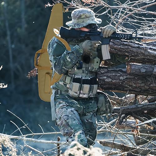 Miniatura 43 de AUMTISC Funda suave para pistola de rifle de 41/45/49 pulgadas, bolsa de transporte para rifles de alcance con bandolera ajustable Caqui