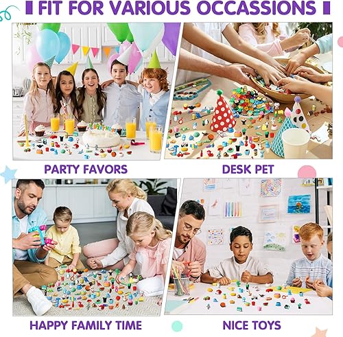 Miniatura 5 de Qeeenar 300 piezas de borradores de animales a granel para mascotas de escritorio para niños, recompensas de aula, mini borradores lindos para la