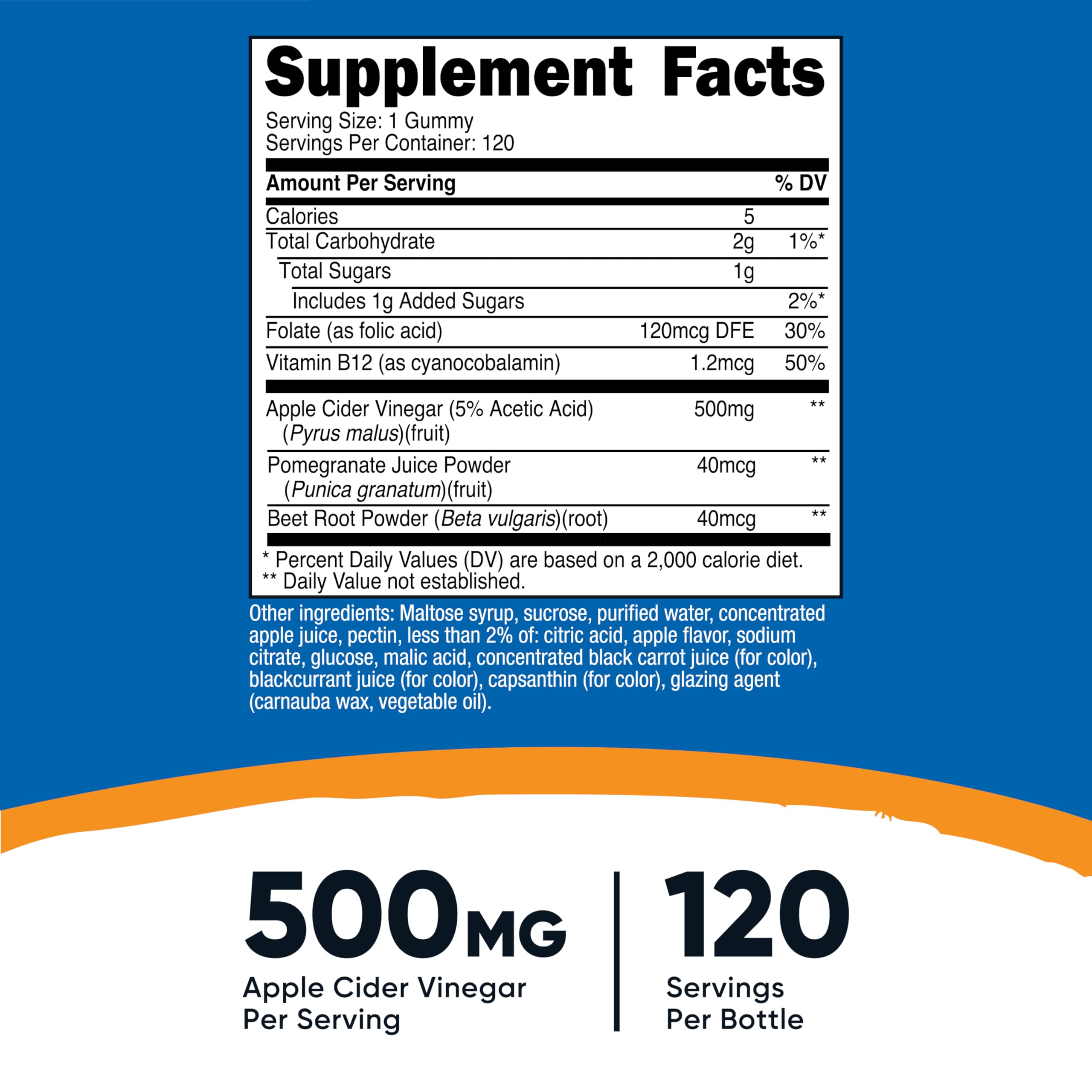Nutricost Apple Cider Vinegar 500mg, 120 Gummies, Apple Flavored — Amazon image 2