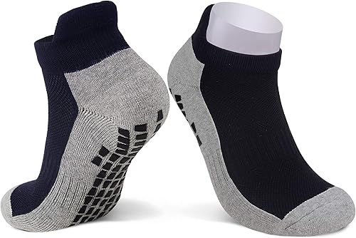 Miniatura 5 de JHM Calcetines deportivos antideslizantes antideslizantes de corte corto para hospital, deportes, atléticos con empuñaduras