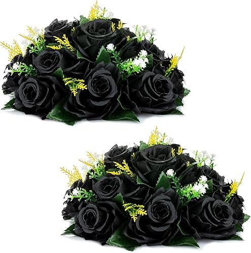 Miniatura 19 de NUPTIO Centros de mesa de flores para mesas de boda: arreglo de 6 piezas de flores artificiales rosas y blancas para bodas y fiestas - Rosas Rosa y