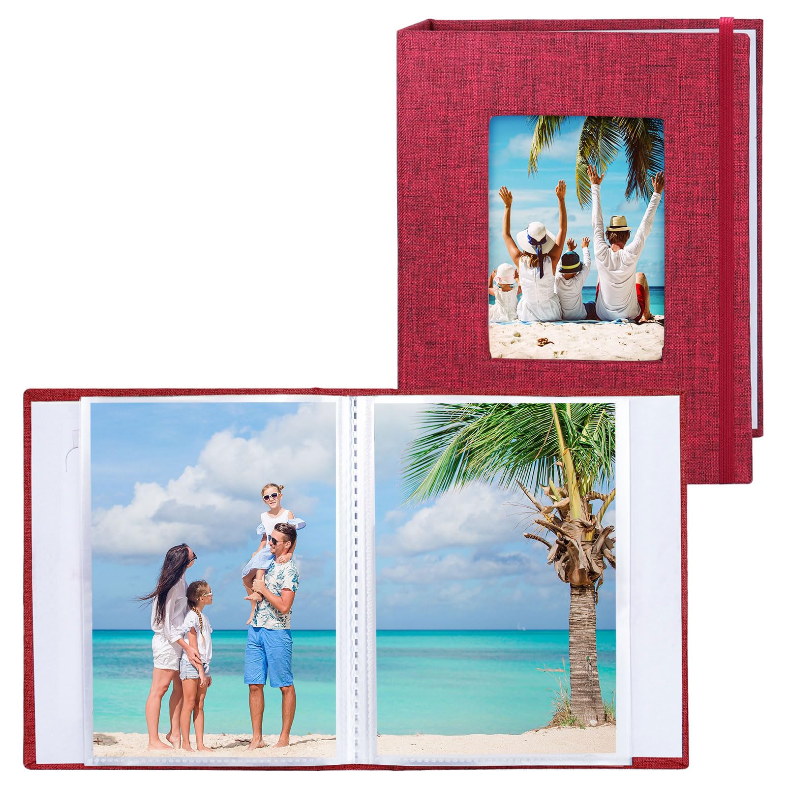 Vienrose Álbumes de Fotos Pequeños 15x10cm Fotos, 2 Paquetes de Mini Álbumes de Fotos con Cubierta de Lino, 26-Páginas con Capacidad para 52 Fotos, Obras de Arte o Postales Beige — view 18