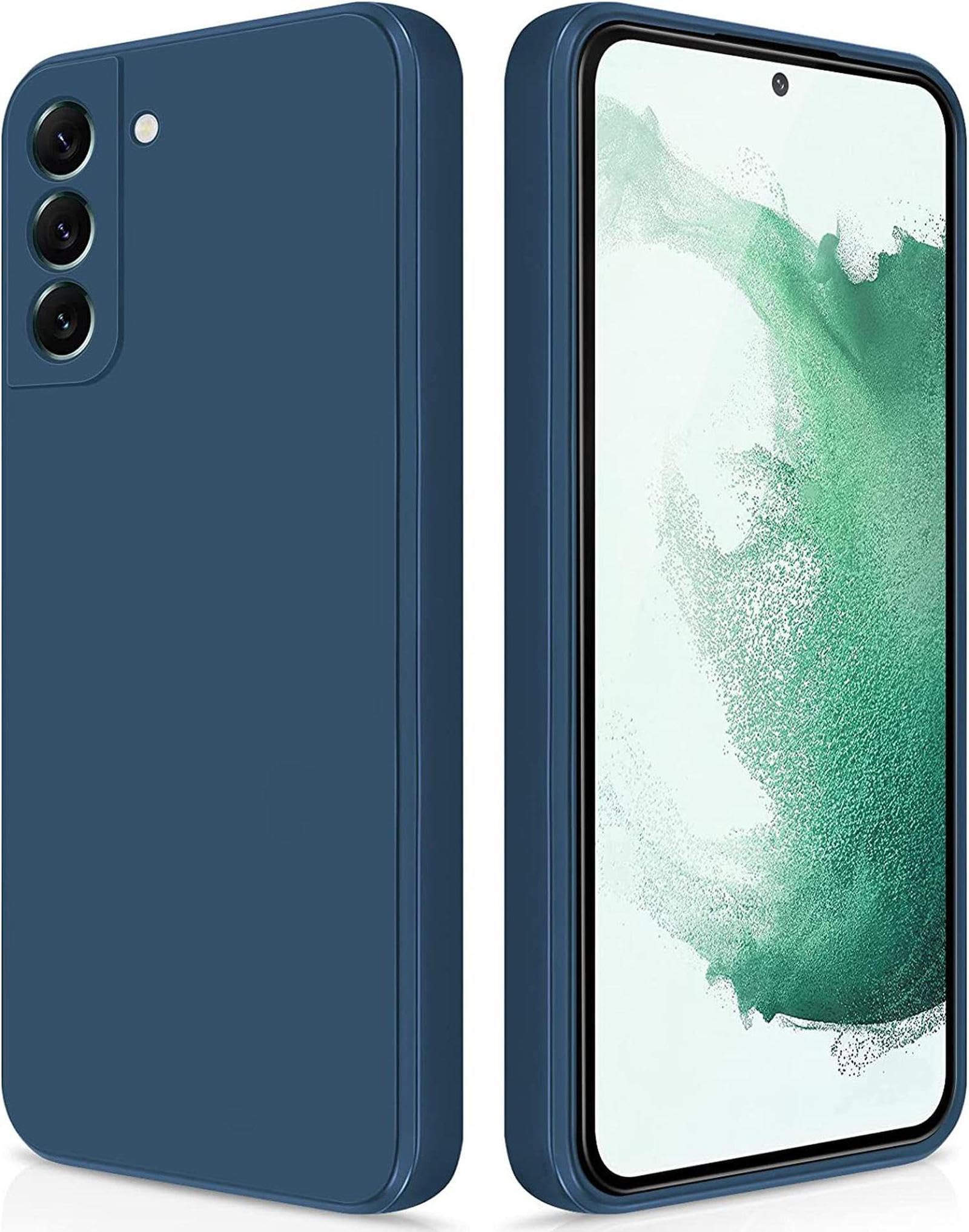 Robashi Case Compatible with Samsung Galaxy S22 5G, Liquid Silicone Case, Full Protection Mobile Phone Case, Scratch Resistant Blue